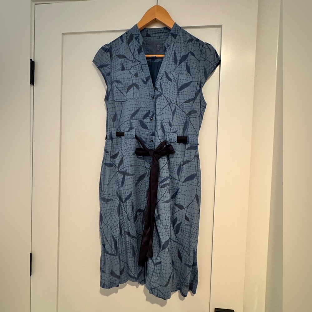 Anthropologie Edme & Esyllte Blue Patterned Women's Shirt Dress